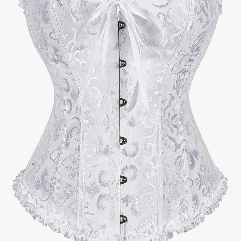Elegant White Lace-Up Corset